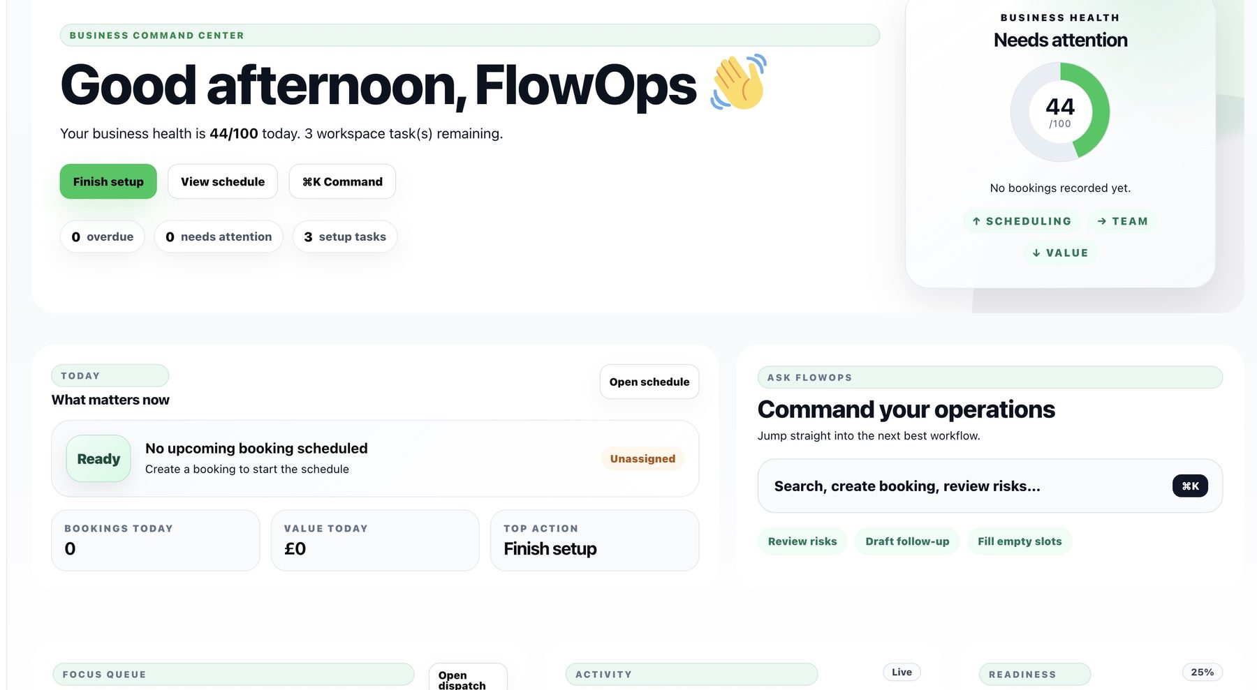 FlowOps Command Center product screenshot